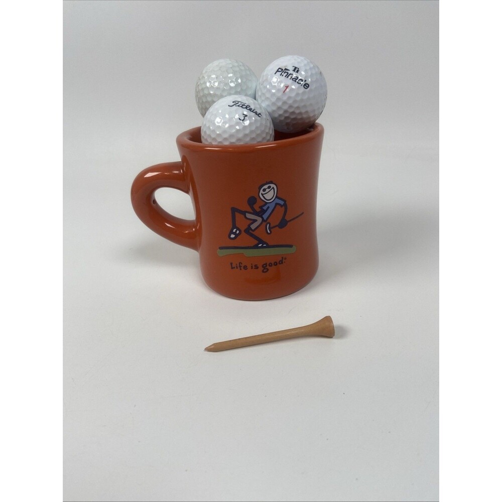 Life Is Good Golf Do What You Like Coffee Cup Orange Ceramic Putter Diner Mug